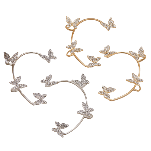 Brinco Butterfly 18K - Banhado, Cravejado e Antialérgico